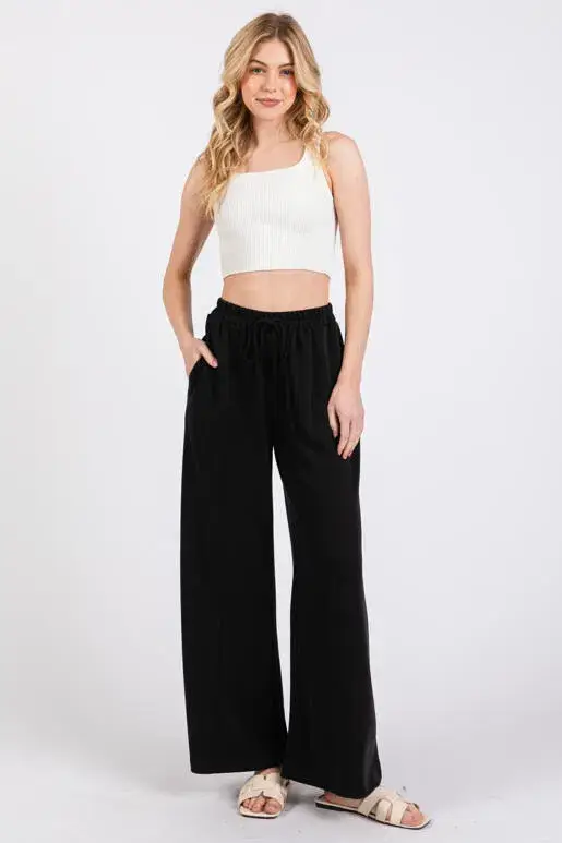 Final Touch - Wholesale Pants - Women's - Modal Jersey Wide Leg Pants - NP7033712
