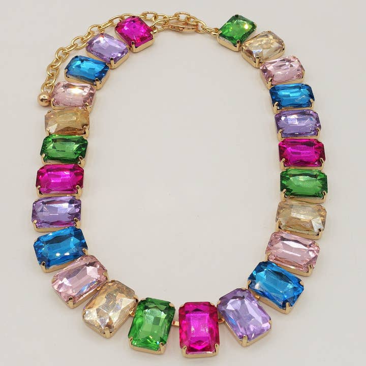 Daemon srls - Wholesale Beaded/Pearl Necklace - MARGOT collier con pietre sfaccettate - gold15