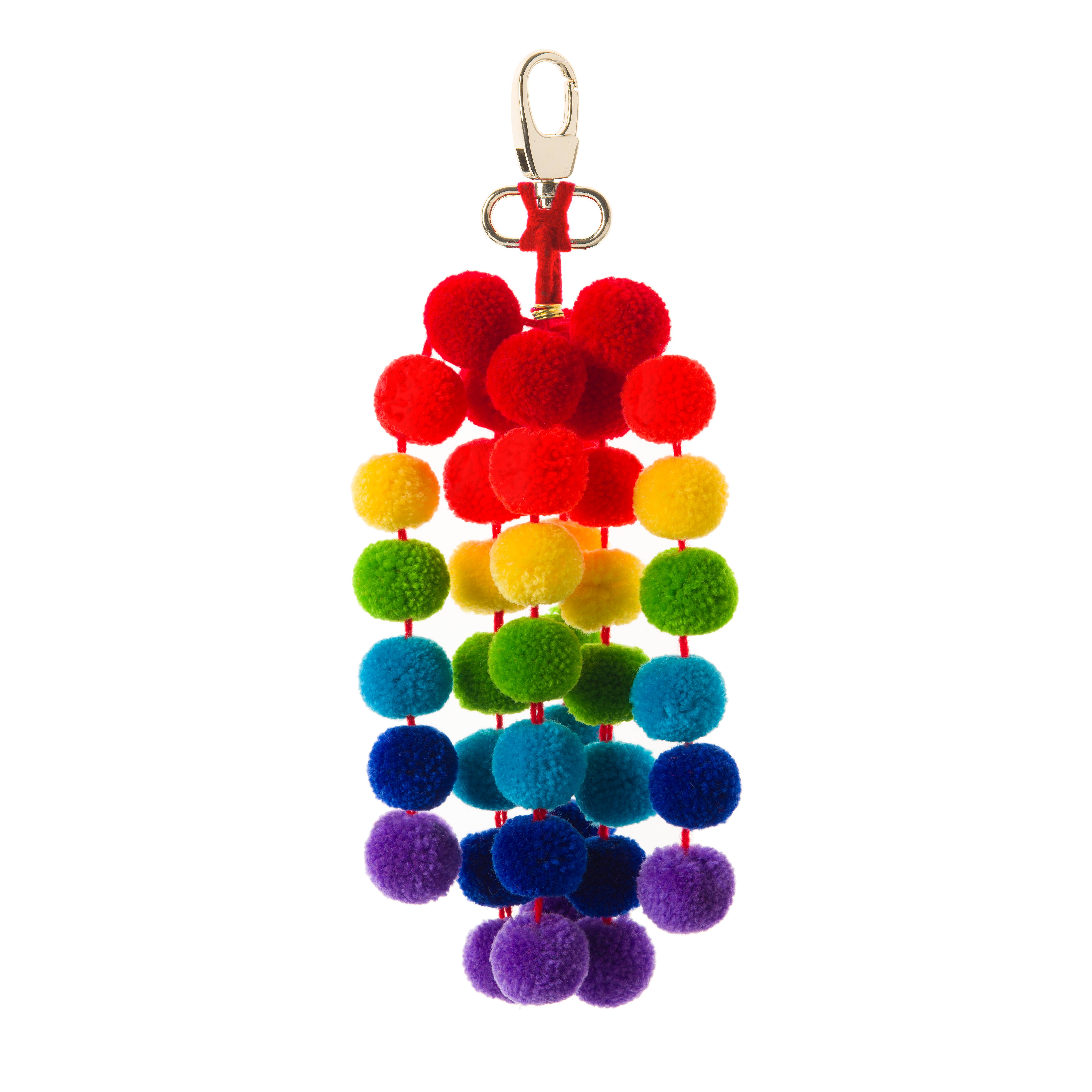 PomPom Galore - Vente Accessoire de sac – femme - Accessoire de sac arc-en-ciel PomPom2