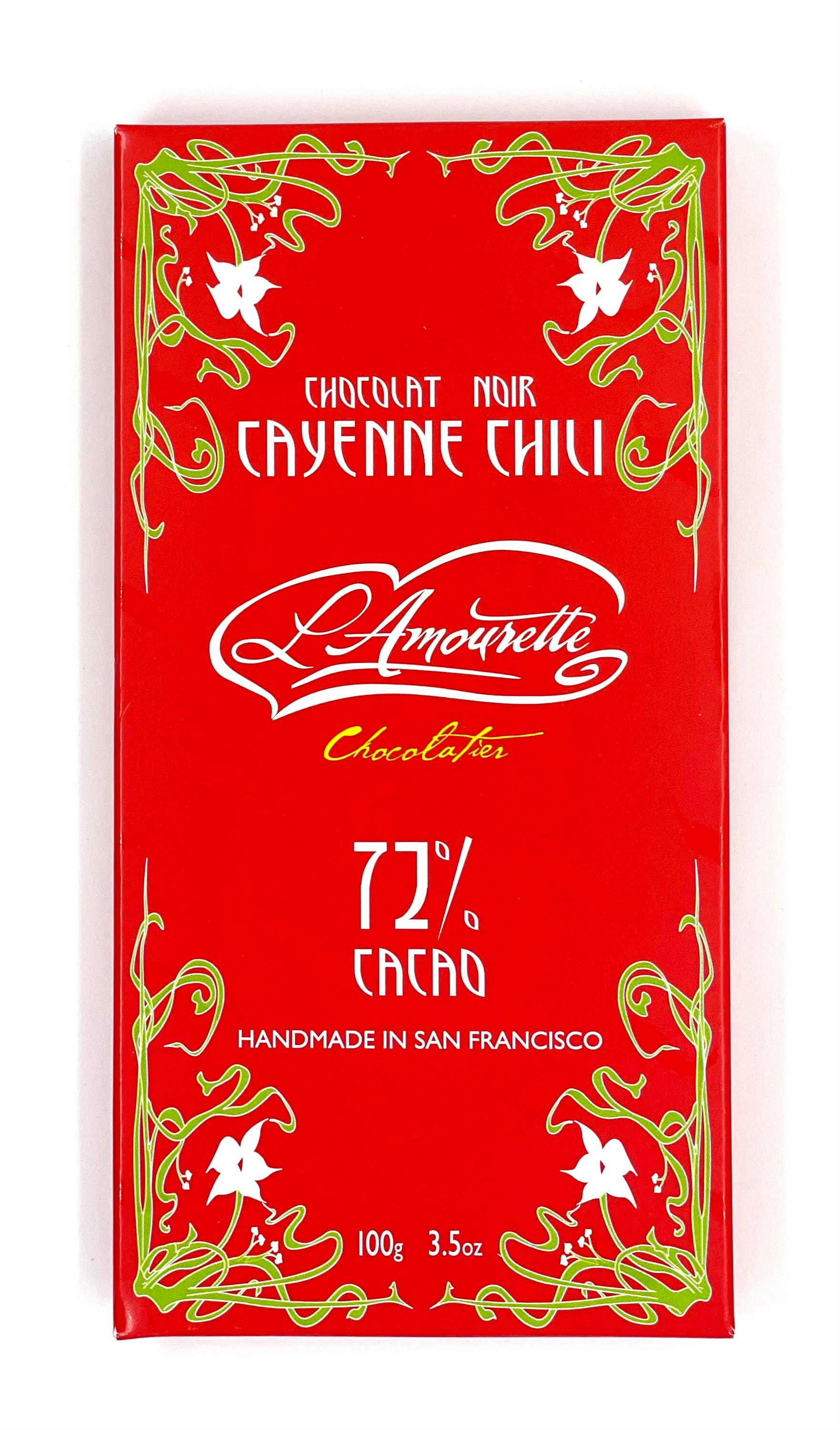 L'Amourette Chocolat – Großhandel Schokoriegel – 72% Dunkle Schokolade mit Cayenne-Chili-Pfeffer & Zimt2