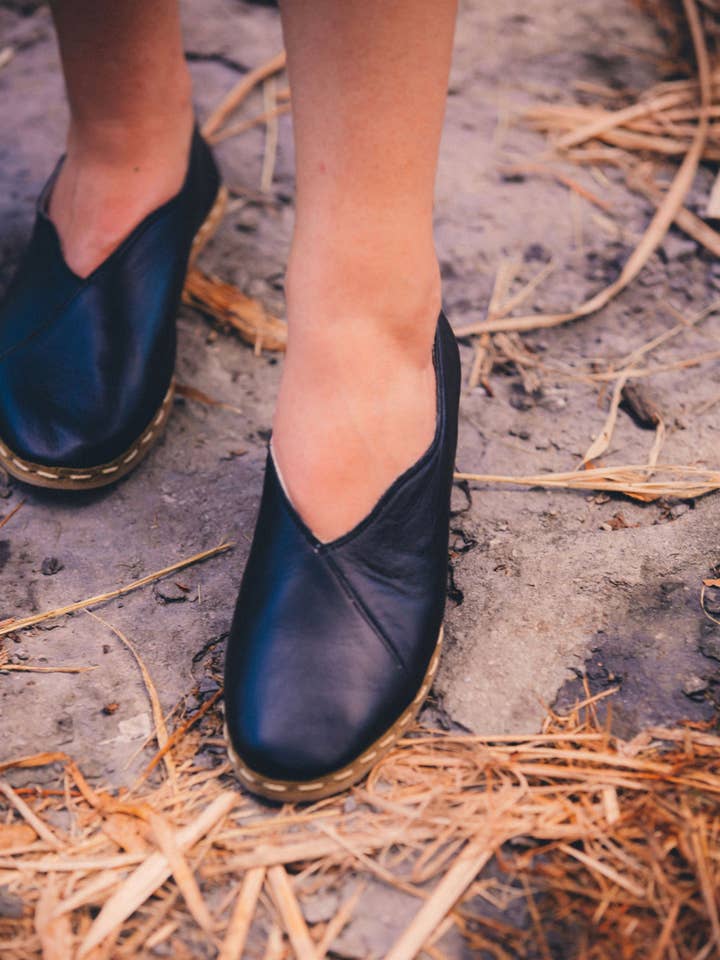 Lu Loafers in Black for wholesale by Nidalu Handmade