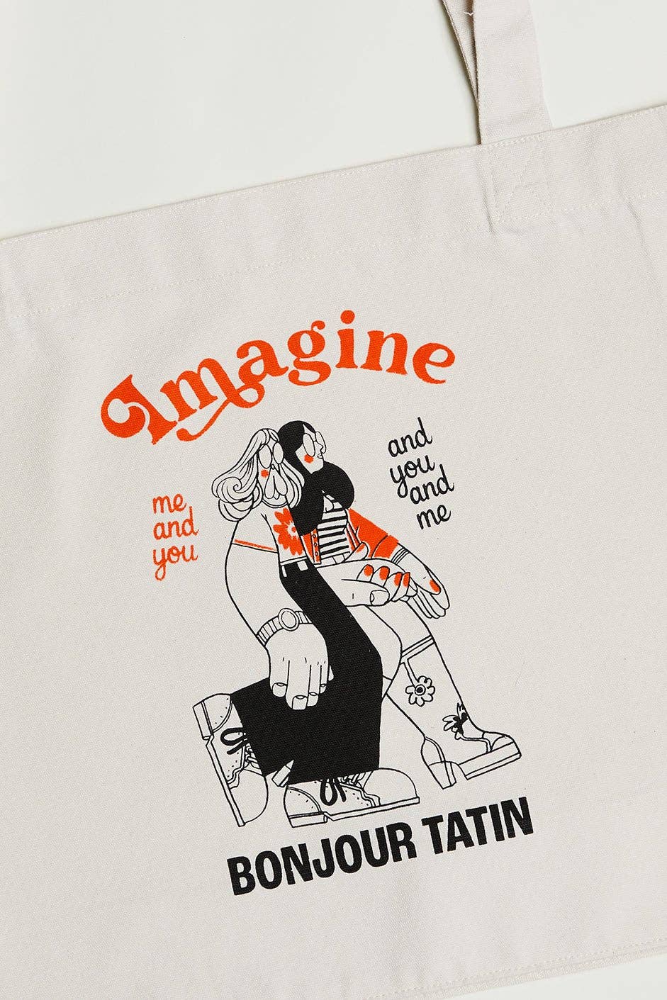 BonjourTatin – Engroshandel Tote bag - Dame – Off-white mulepose i økologisk bomuld - 'Imagine Me and You'2