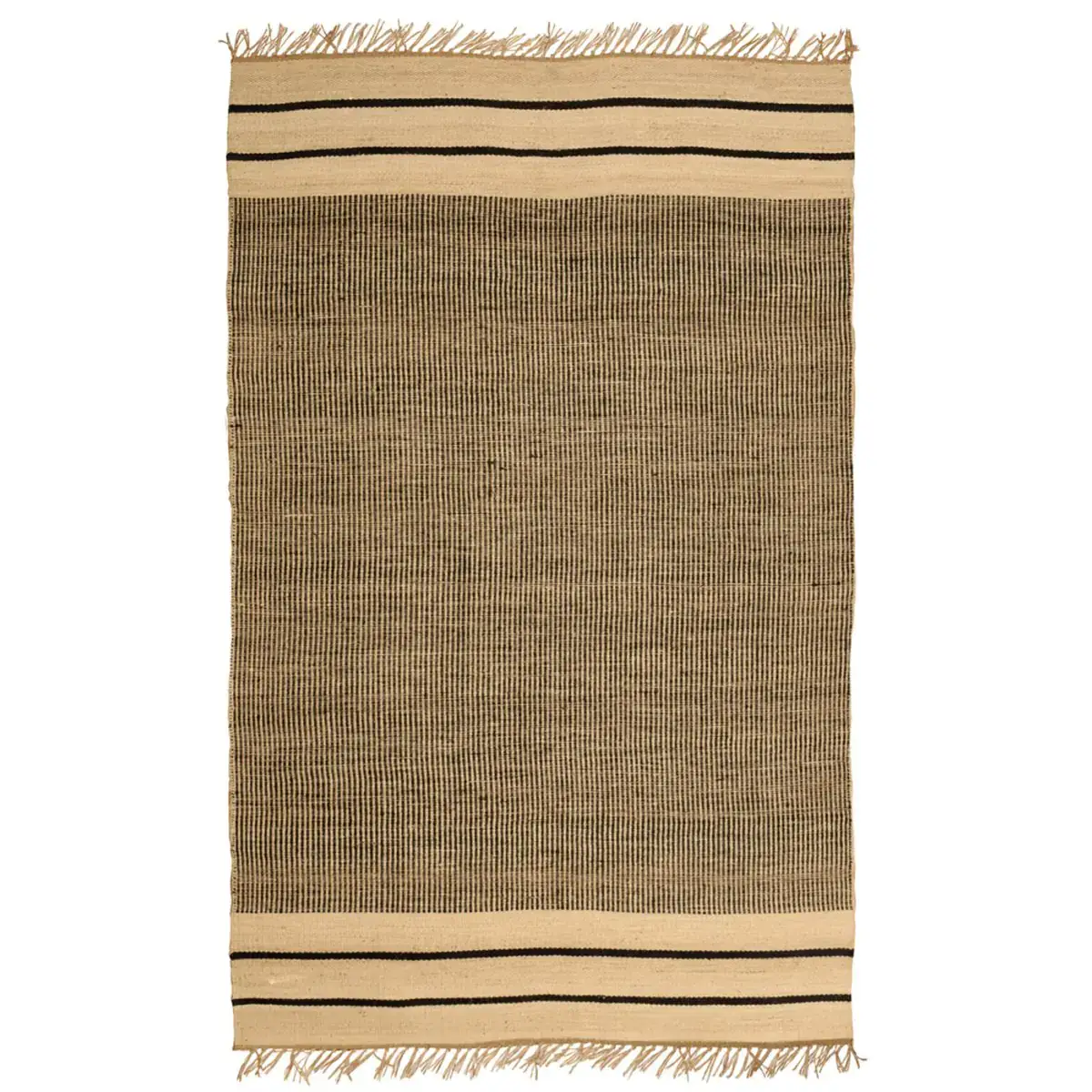 B A O B A B - Maison – Engroshandel Løst tæppe – Kilim Jute Tæppe B&W 3 dimensioner0