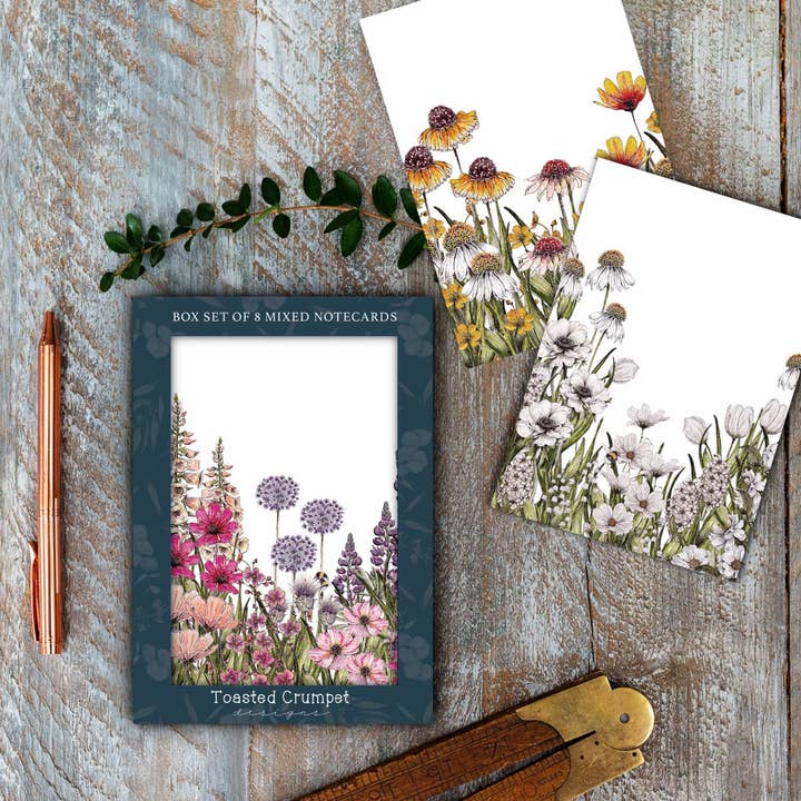 Regency Garden Wildflower Meadows Boxed Notecards for wholesale by Toasted Crumpet (US Duties Paid)