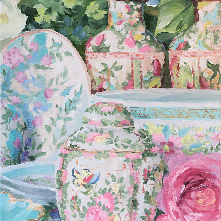 Elizabeth Alice Studio - Wholesale Art Print - No. 334 Rose Canton Ginger Jar, a fine art print on paper0