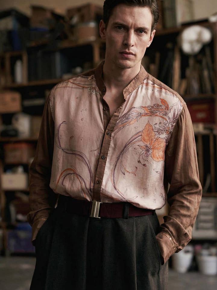 Camisa 100% Seda - Pieza Única - Talla M/L para venta al por mayor de Emile Garçon