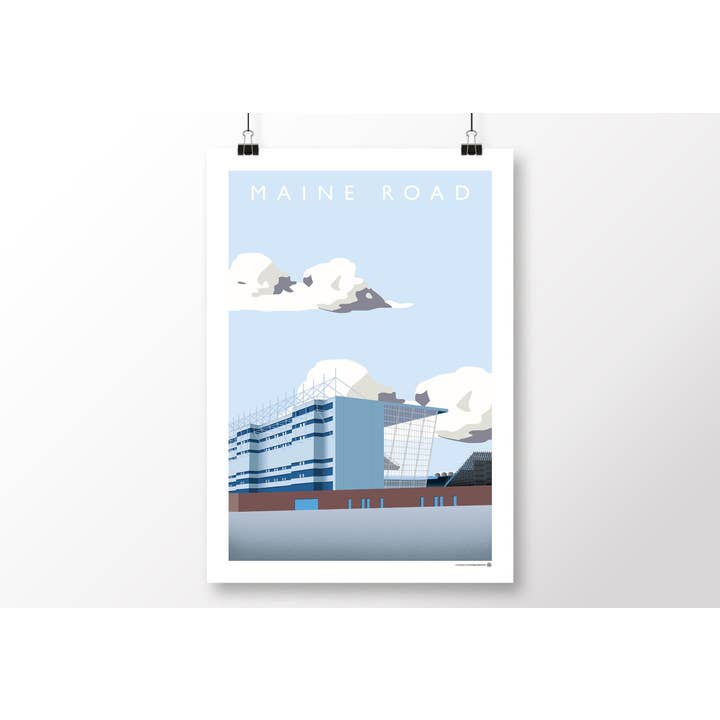 Manchester City Maine Road - Kippax Poster for wholesale by Matthew J I Wood Design & Illustration