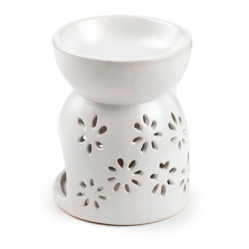 Puckator Ltd – wholesale Oil warmer – Daisy Cut Out Ceramic Oil & Wax Burner3