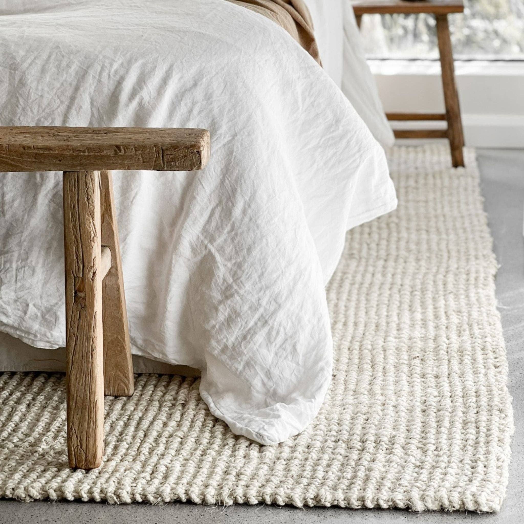 North Avalon - Wholesale Area Rug - Vincent | Whitewashed Chunky Jute Bouclé Rug2