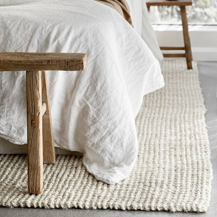 North Avalon - Wholesale Area Rug - Vincent | Whitewashed Chunky Jute Bouclé Rug2