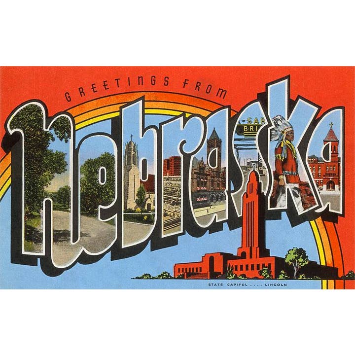 Found Image Press - Wholesale Postcard - Postcard NE-27 Greetings from Nebraska