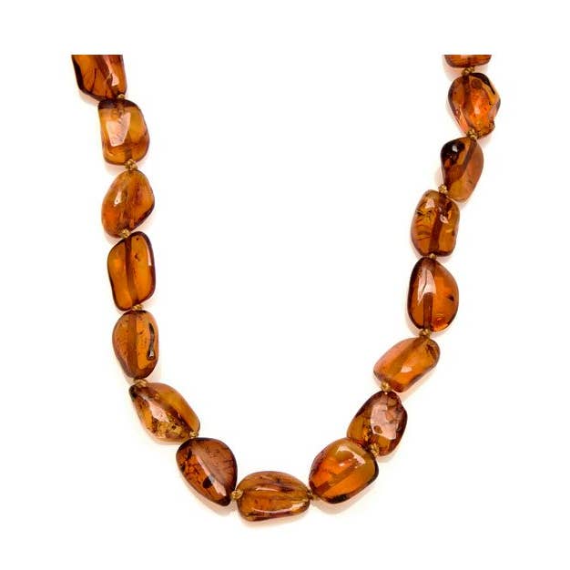 Natural cognac amber necklace from the Baltic, length 42 cm for wholesale by OPALOOK France