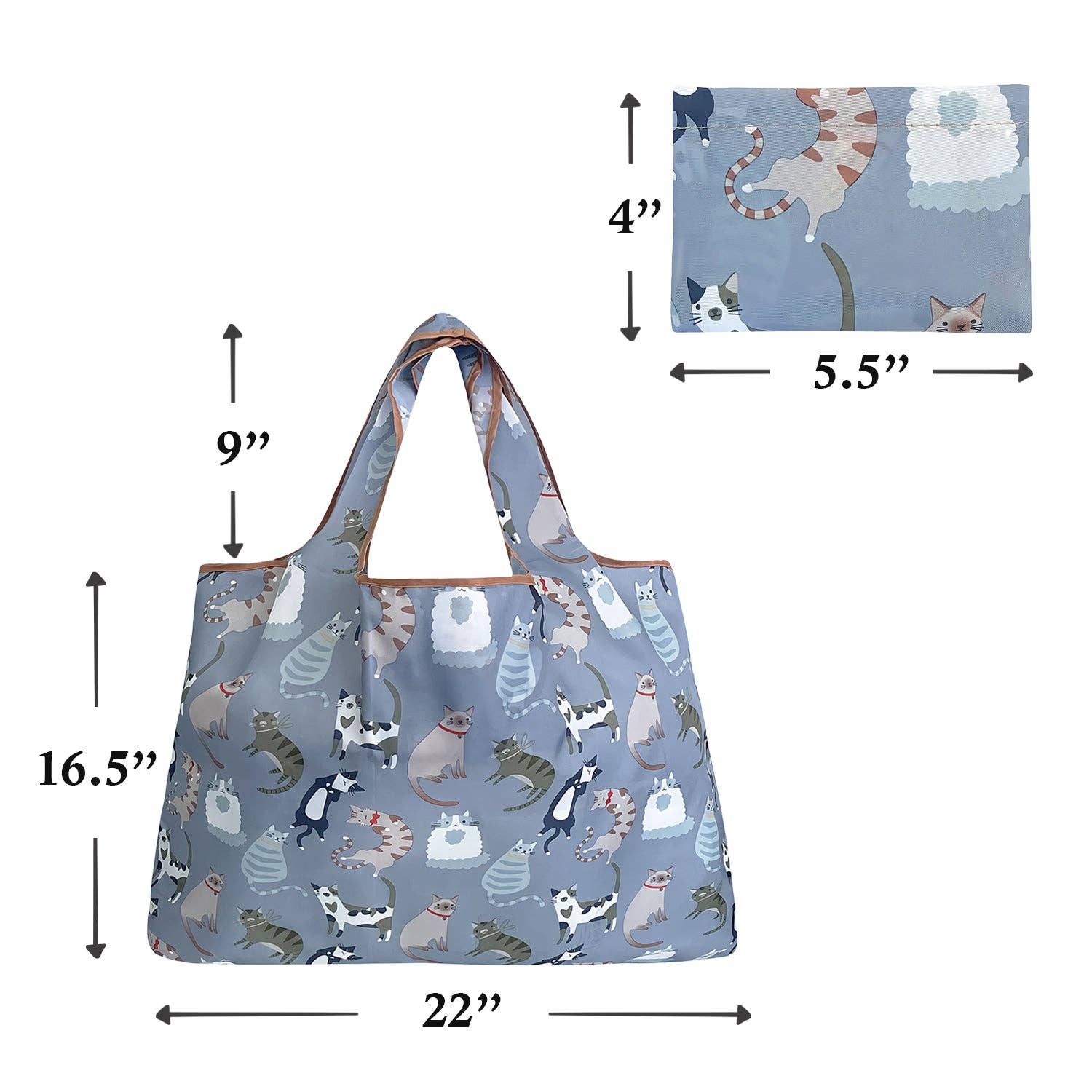 Wrapables.com - Vente Sacs de course/à provisions - Grand sac à provisions réutilisable en nylon écologique Wrapables34