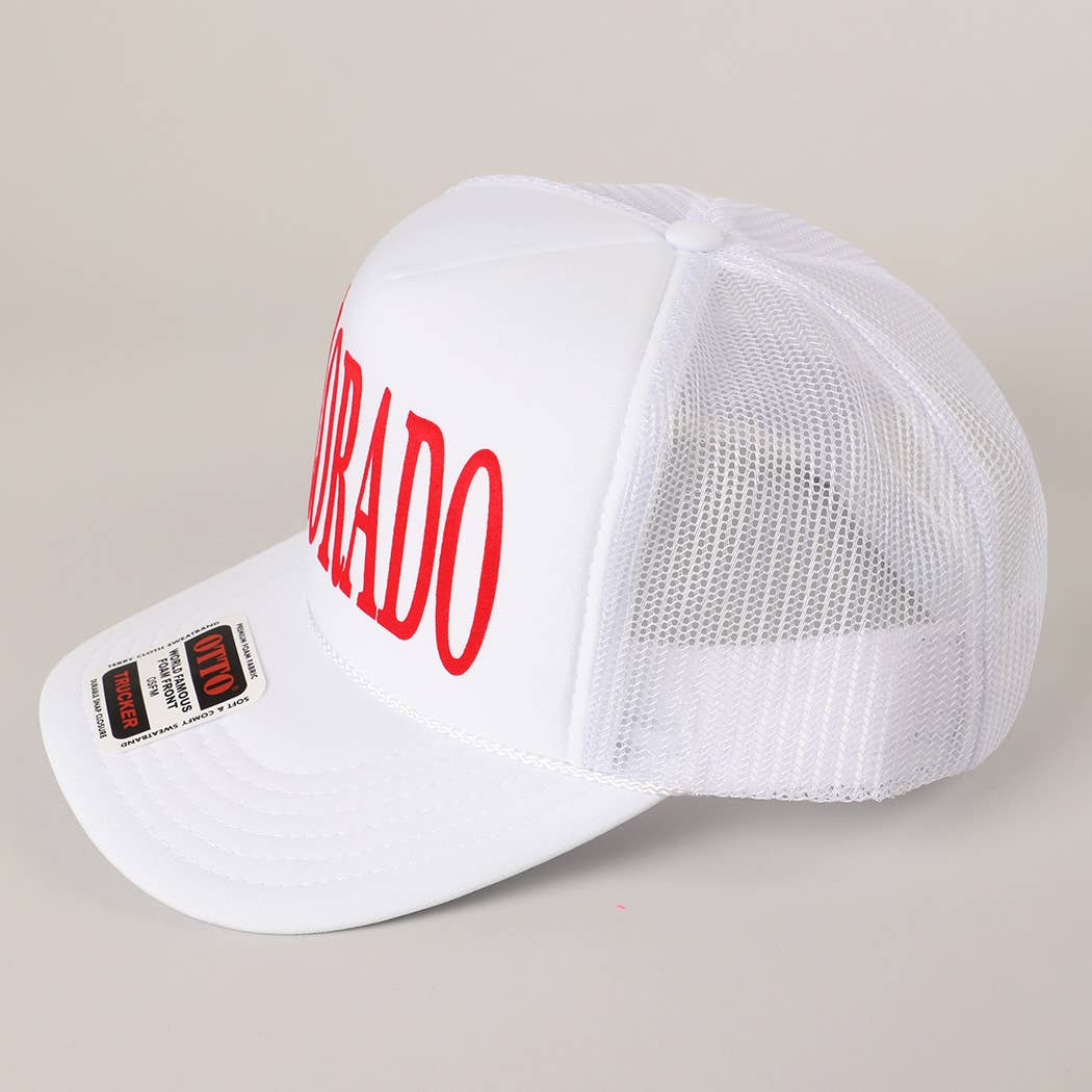 Fashion City - Wholesale Trucker Hat - Unisex - COLORADO Text Printed Mesh Back Foam Trucker Hat14