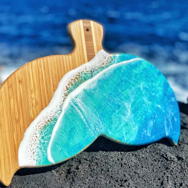 TBM Creations LLC - Wholesale Cheese Board - NEW Whale Tail Ocean Resin Charcuterie Board – Maui Made17