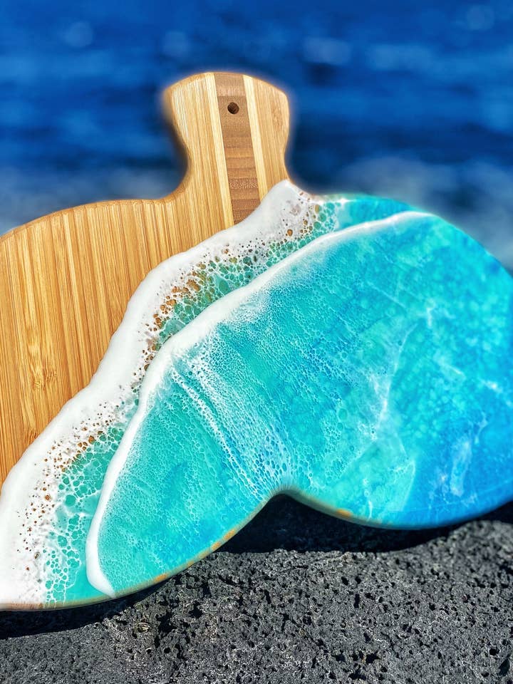 NEW Whale Tail Ocean Resin Charcuterie Board – Maui Made for wholesale by TBM Creations LLC