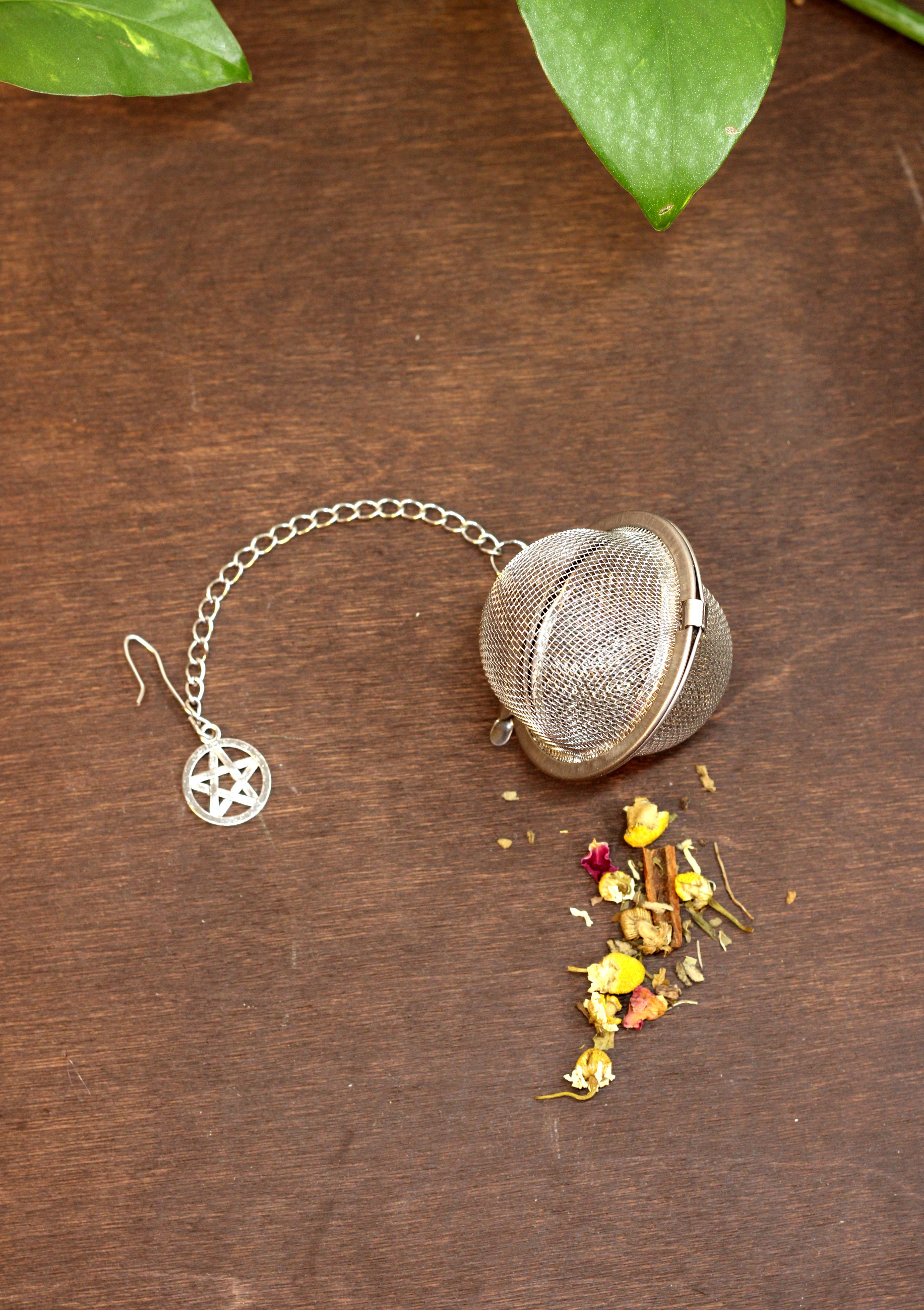 Three Witches Tea Shop – Coador/infusor de chá por atacado – Infusor de bola de chá Pentagram0