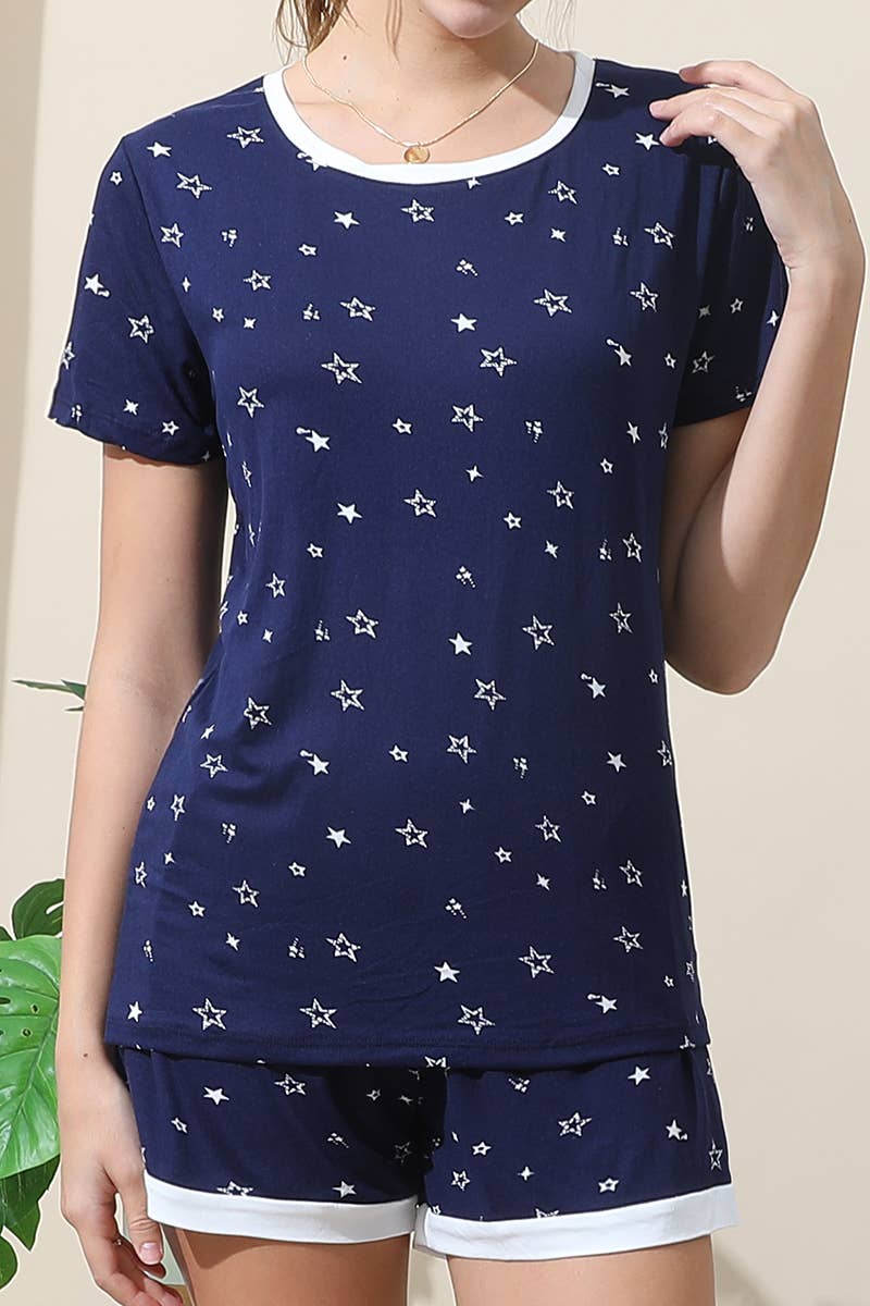 NINEXIS - Wholesale Sleepwear Set - Women's - CWSPJ031_SHORT SLEEVE TOP WITH SHORTS PAJAMA SET25