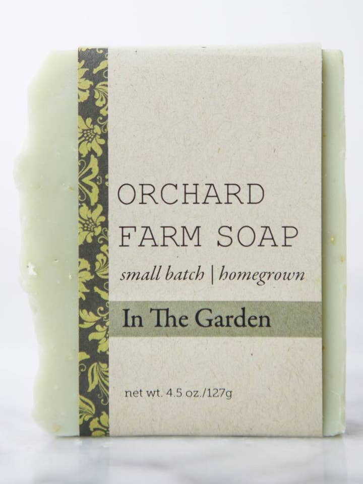 4.5oz In The Garden Soap Bar for wholesale by Orchard Farm Soap