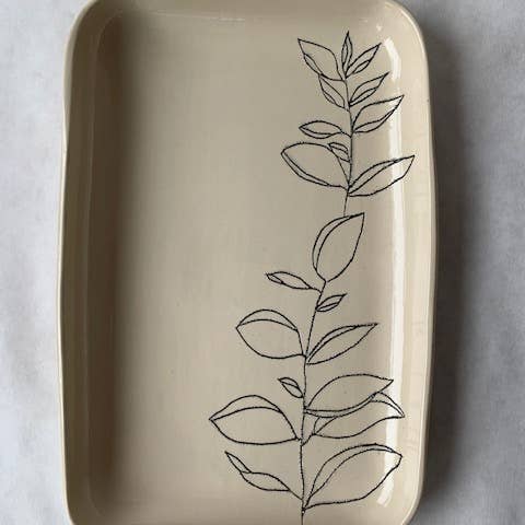 CSF Ceramics - Wholesale Decorative Tray - Tray (Rounded): Bay Laurel