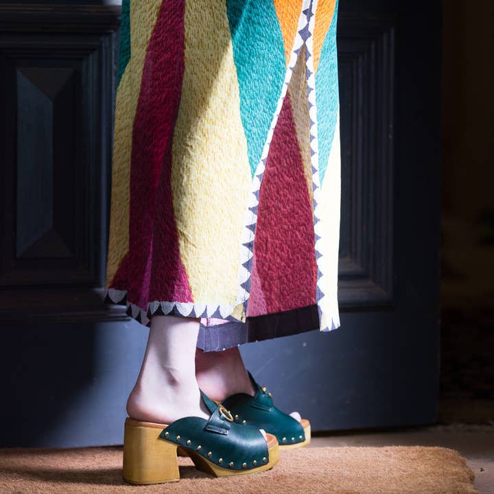 Green Claudia Heel Clogs | Emerald for wholesale on Faire11