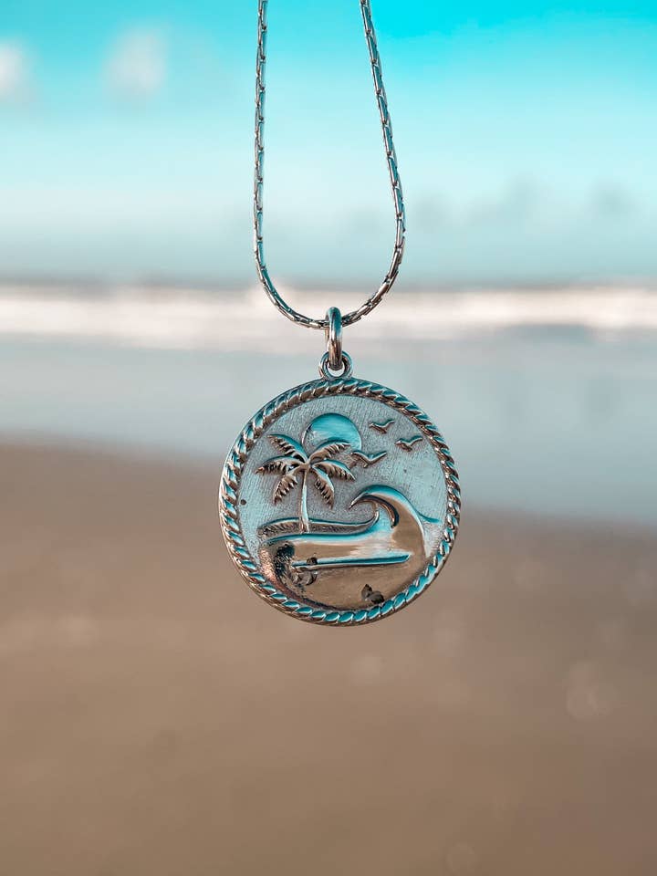 Ocean Island Vibes Necklace Silver for wholesale by Laguna Treasures