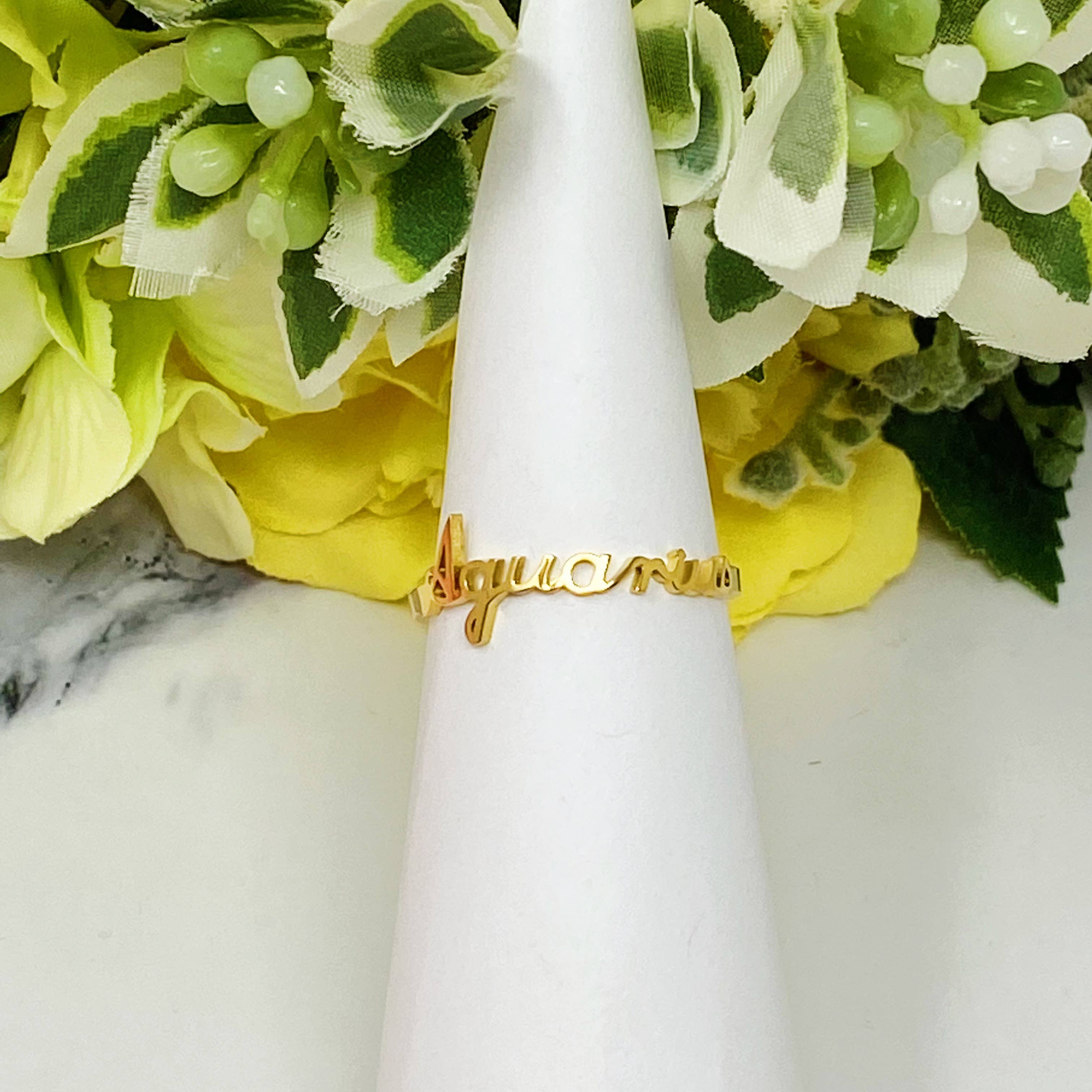 Ellison+Young - Wholesale Band/Stacked Ring - Scripted Zodiac Ring13