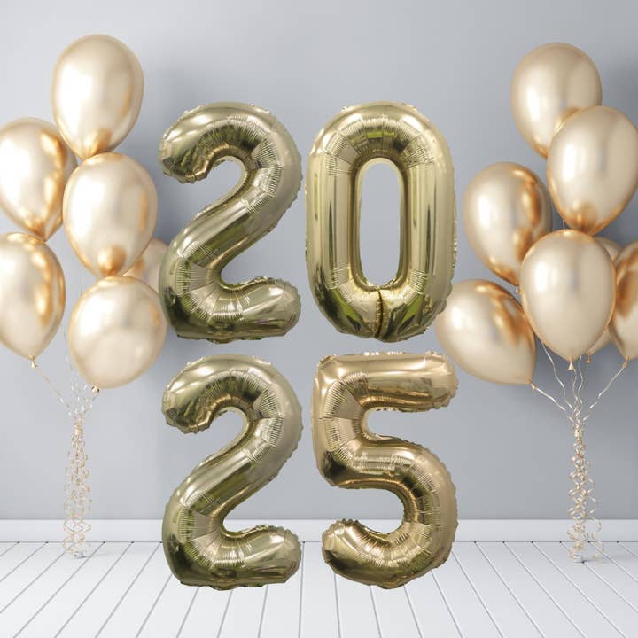 2025 Gold Number Balloons for wholesale by Ellie's Party Supply