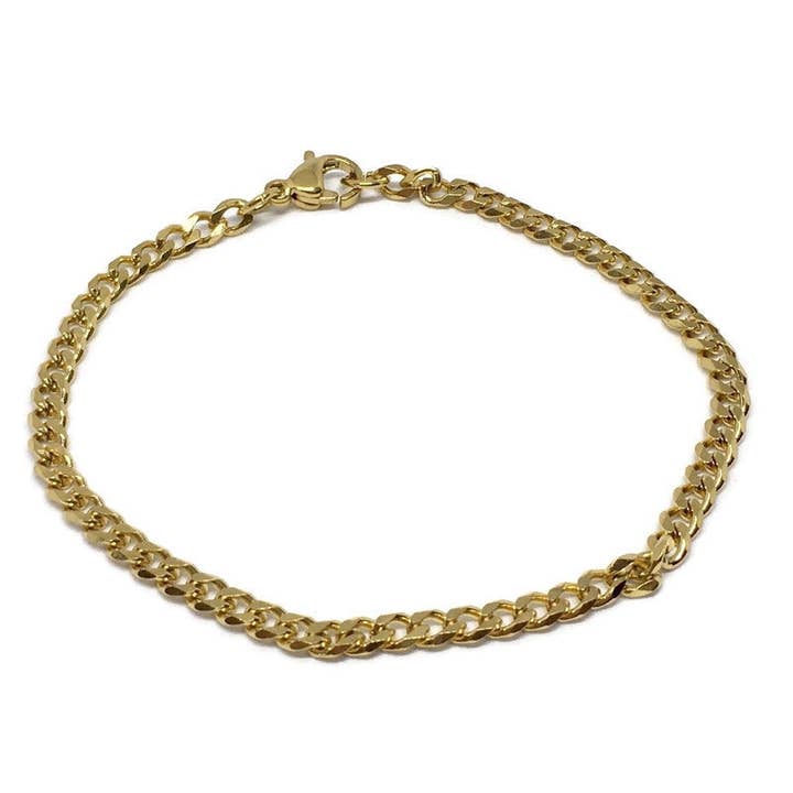 Gifts From The Crypt - Wholesale Link & chain bracelet - Thin Curb Chain Link Bracelet | Stainless Steel Cuban Casual1