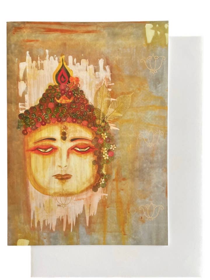 Carte de vœux d'art de méditation de feu spirituel Bouddha de flamme pour la vente par Art by Diana Comstock