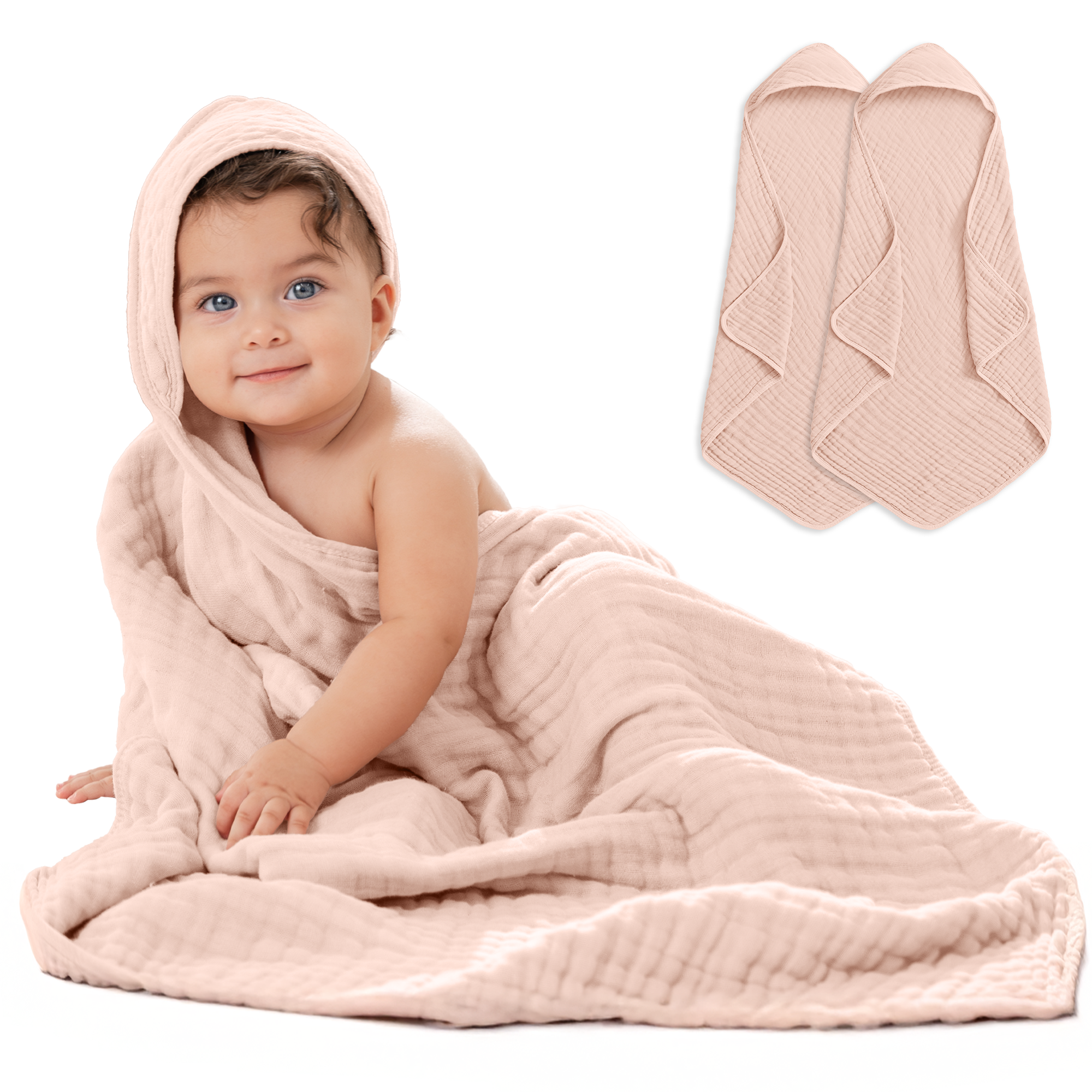 Comfy Cubs - Vendita all'ingrosso Asciugamano con cappuccio - Bambini e neonati - Asciugamano con cappuccio per neonati, 6 strati 100% cotone mussola di Comfy Cubs52