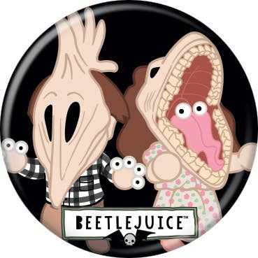 Ata-Boy - Wholesale Lapel Pin/Button - Beetlejuice Barbara and Adam Monster Button