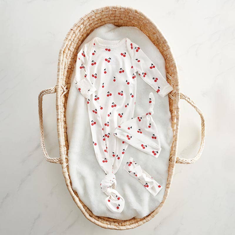 Stephan Baby by Creative Brands - Wholesale Newborn/Knit Hat - Baby - Cherries Knotted Hat1