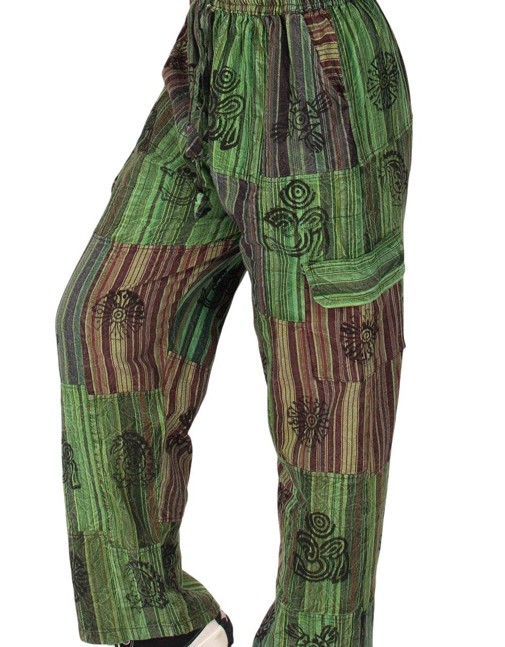 Kimago Look - Wholesale Pants - Men's - Kimago green or light blue patchwork handmade pants0