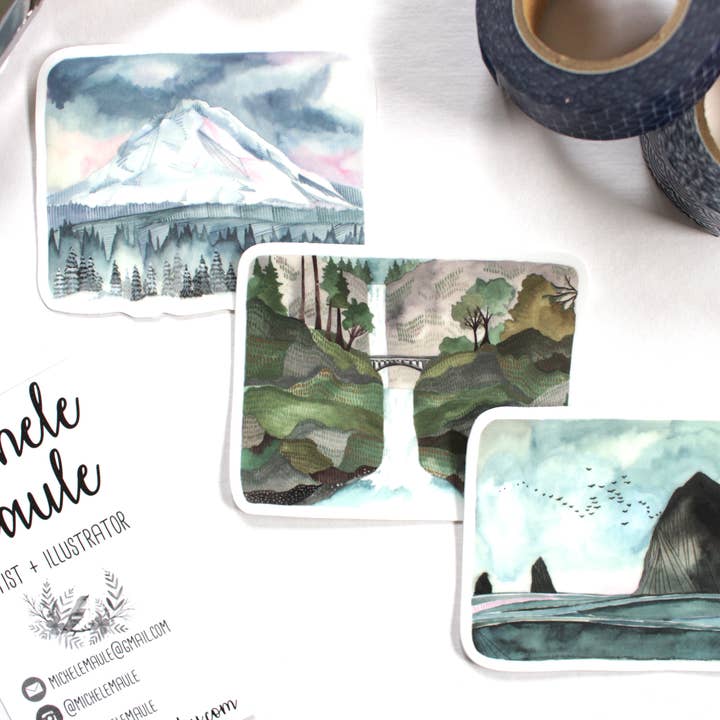 Set of Three Oregon State Vinyl Stickers for wholesale by michele maule