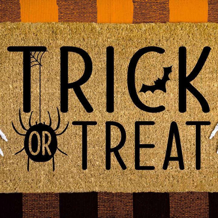 Trick or Treat Halloween Doormat for wholesale by Wholesale Wood Cuts