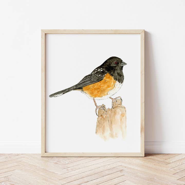 Towhee Art Print voor wholesale door WLDFLWR Studio