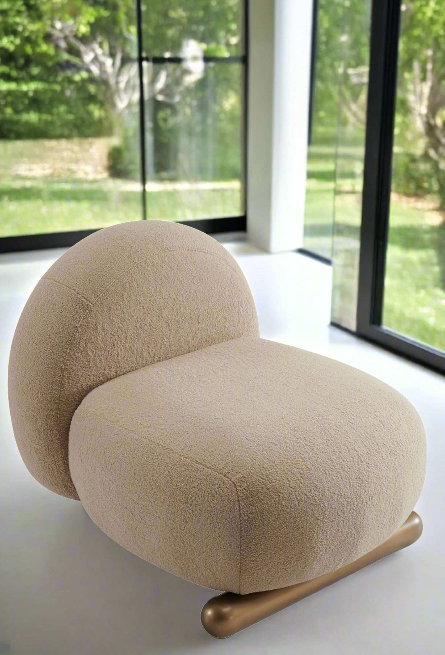 Statements by J - Wholesale Chair - Pasha Shearling Latte Lounge Chair, Cozy Accent Chair4