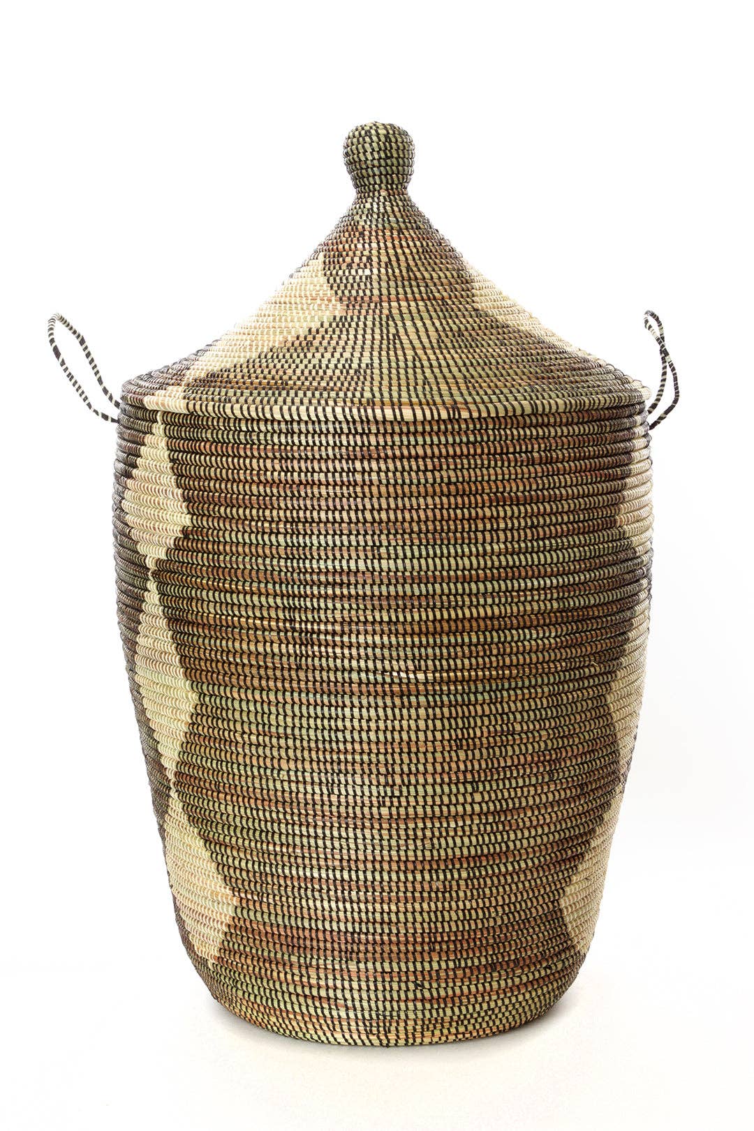 African Modern - Wholesale Basket - Set of Three Black and Beige Mixed Pattern Hampers1