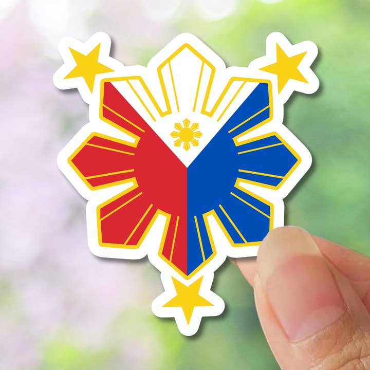 Filipino Sun and Stars Sticker, Philippine's Sun for wholesale by Apsara Labels