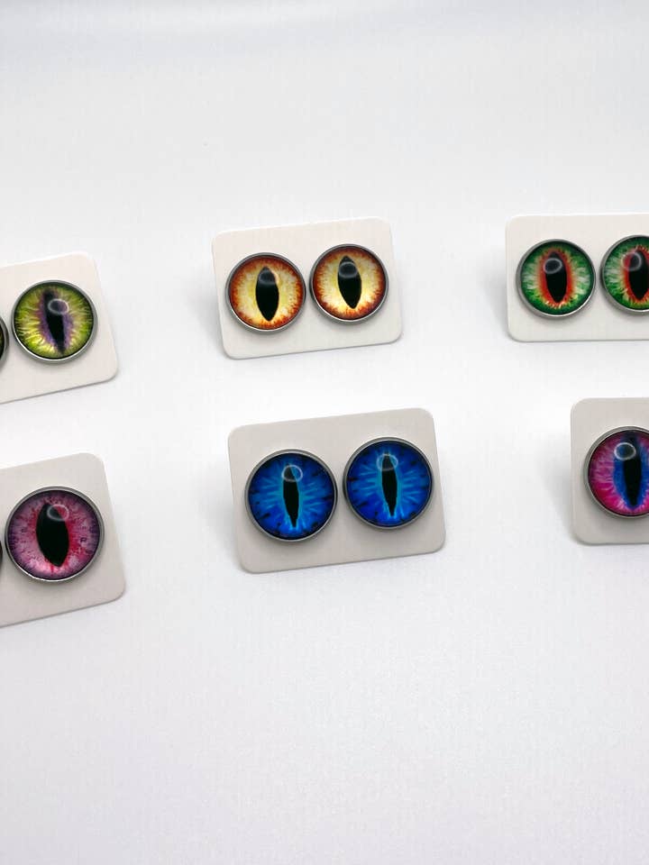 Cat Eye Stud Earrings for wholesale by CJM Design Studio