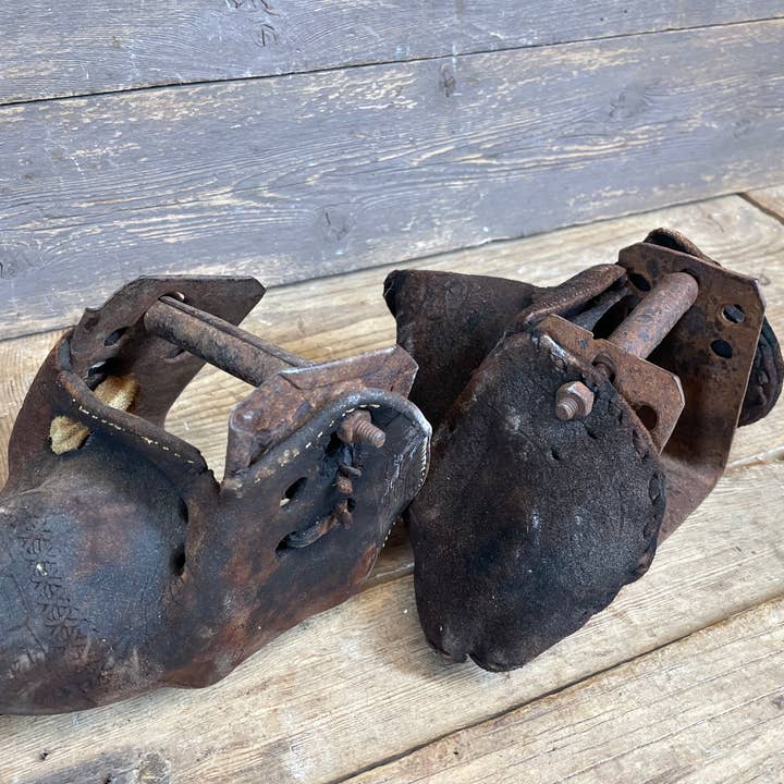 My Amigos Imports - Wholesale Decorative Tabletop Object - Tapaderos-Antique Old Stirrups-ER-Vaquero Saddle-Original-#13