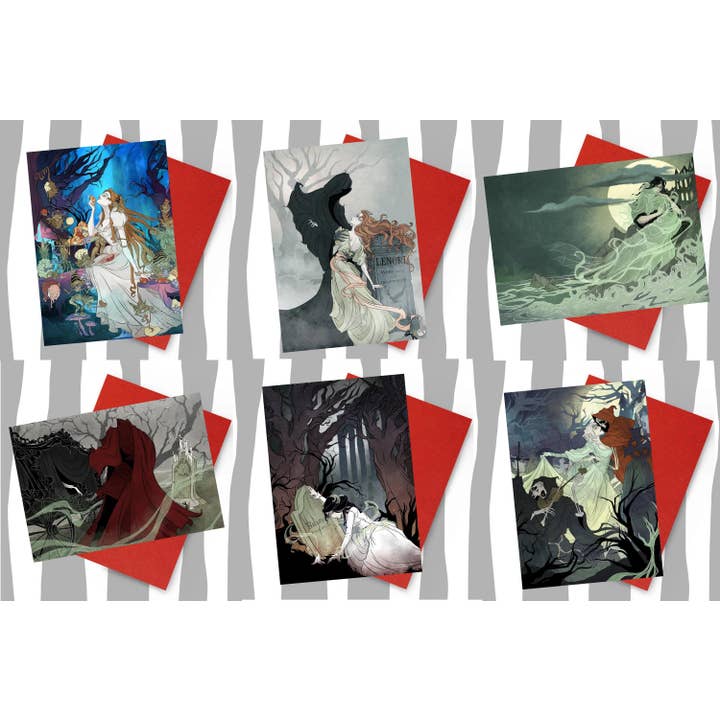 Gothic Poetry & Dark Art Greeting Cards Box Set for wholesale by Dread Illustrations