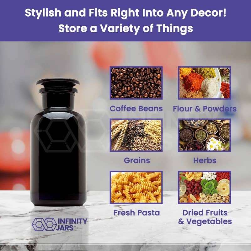 Infinity Jars - Wholesale Apothecary jar - 500 ml Glass-on-Glass Apothecary Jar3