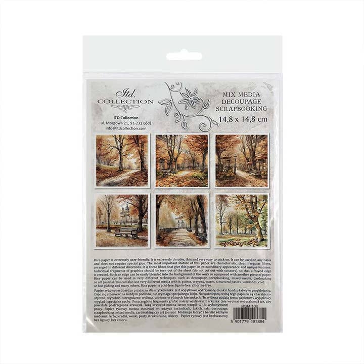 ITD Collection - Wholesale Craft Supplies - RSM102 rice paper 6 different graphics 15x15 cm / 5.8x5.8 in
