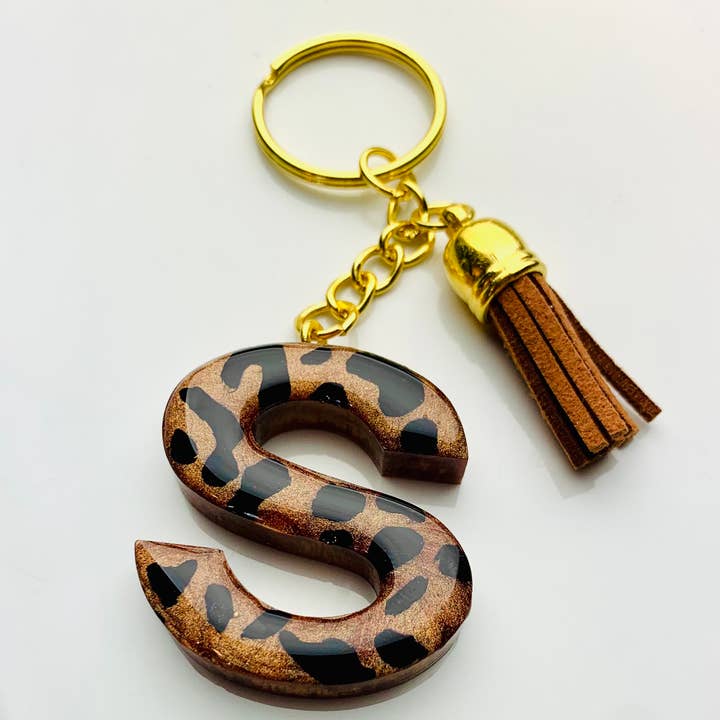 Shop Drip Express – wholesale Keychain – Women's – Cheetah Print Keychain Letter