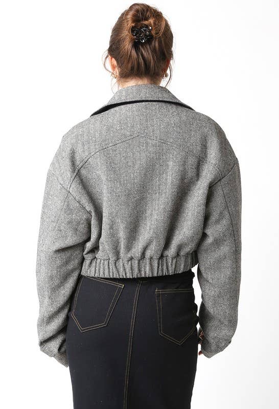 Black Herringbone Lucy Jacket for wholesale on Faire4