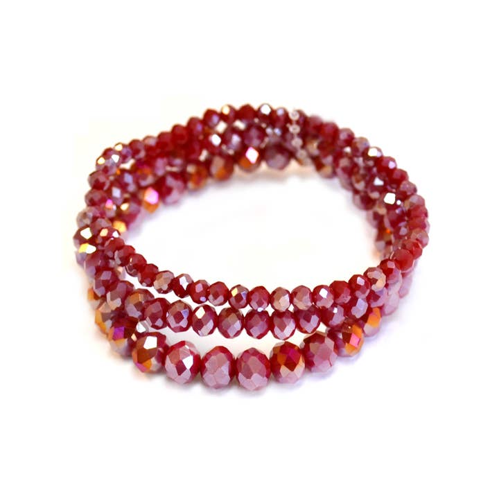 StarryNYC - Wholesale Jewelry Set - 3 Pcs Set Stackable Crystal Glass Beaded Stretch Bracelets42