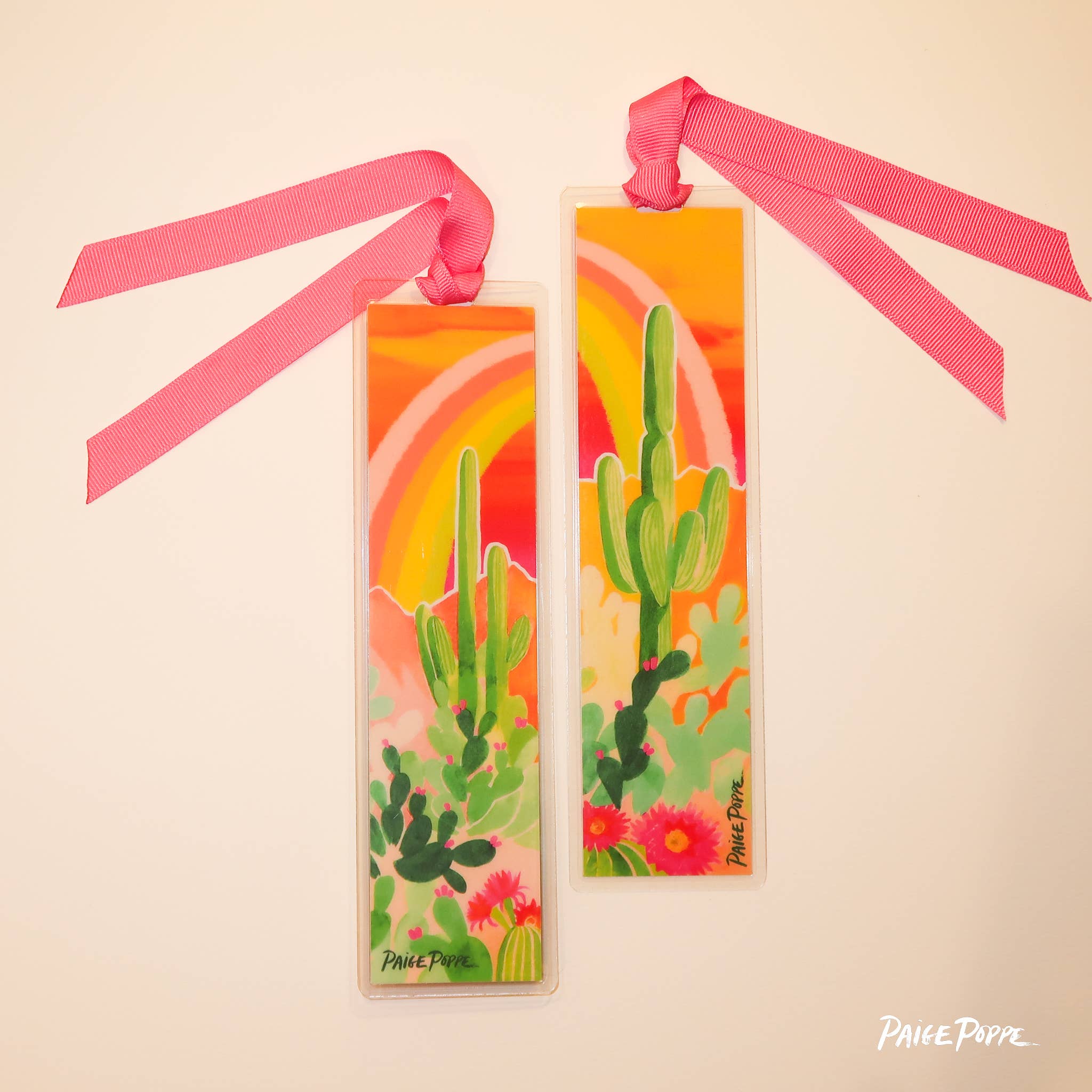 Paige Poppe Art - Wholesale Bookmark - "Desert Rainbow" Ribboned Bookmark8