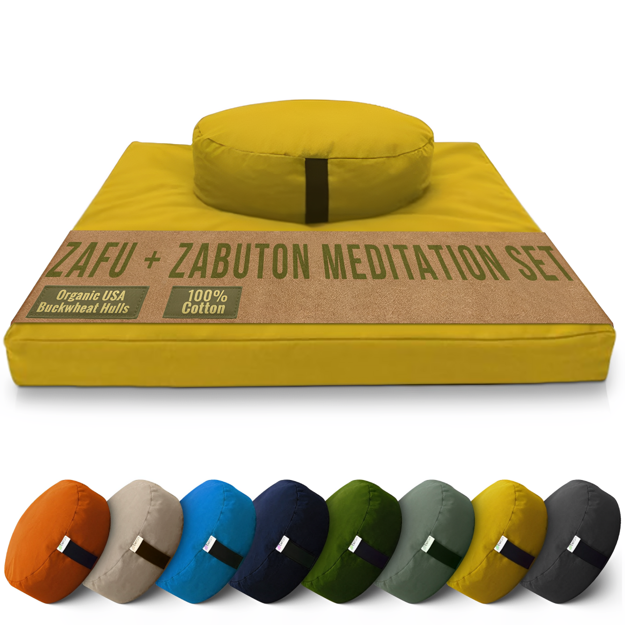 Bean Products - Wholesale Meditation Supplies - Zafu + Zabuton Meditation Cushion Set - Cotton ..Made in USA20